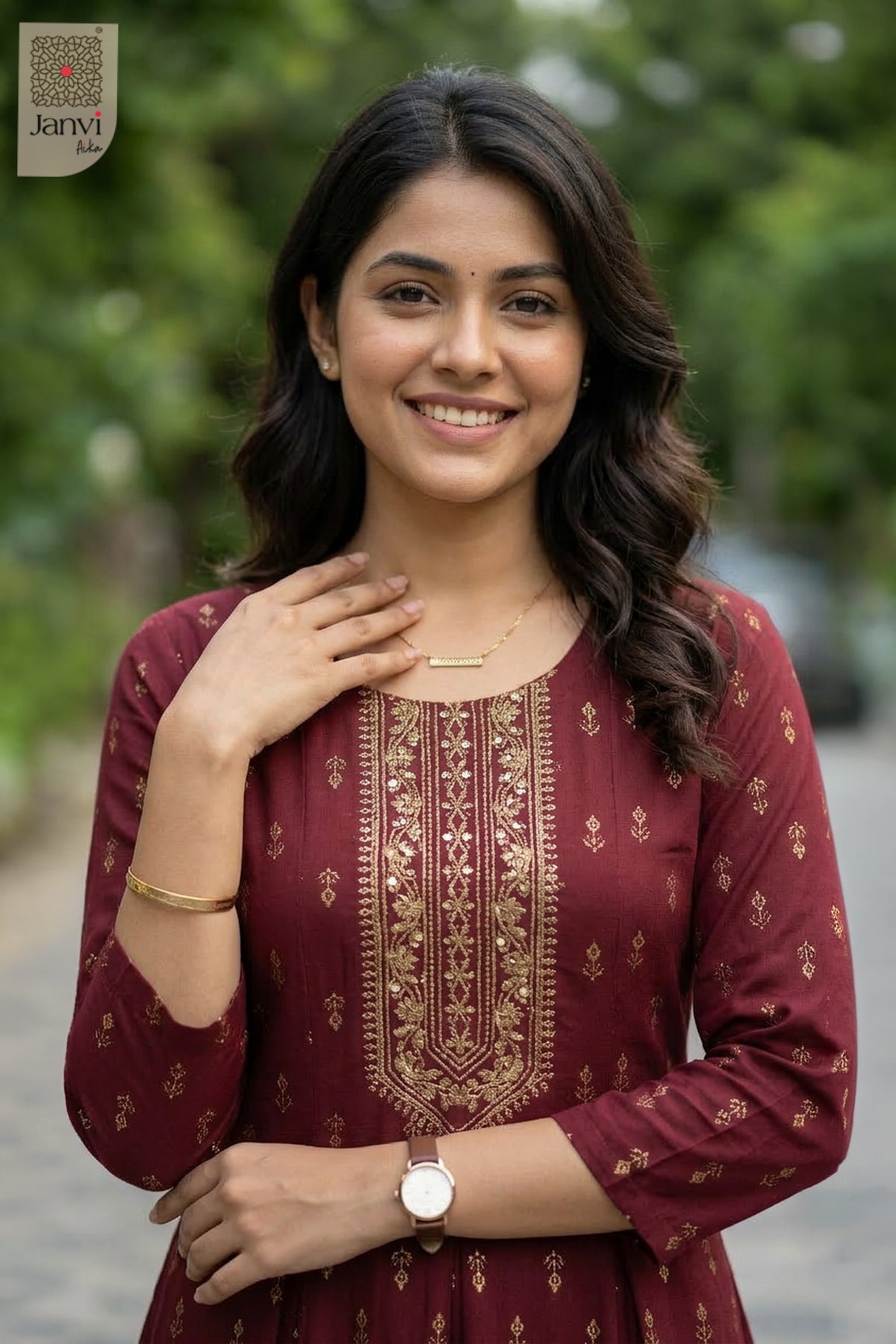 Zari Embroidered Red