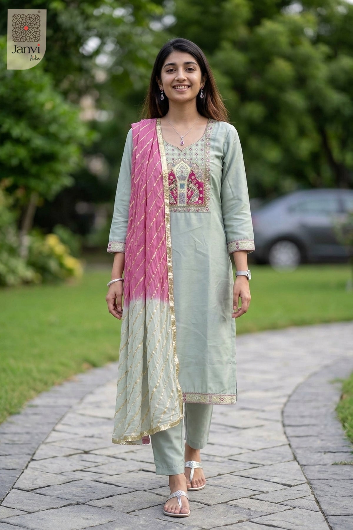 Grey Maharani Festive Set