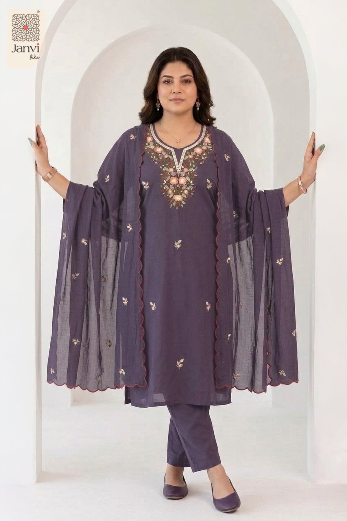 Mulberry Bloom Embroidered Set