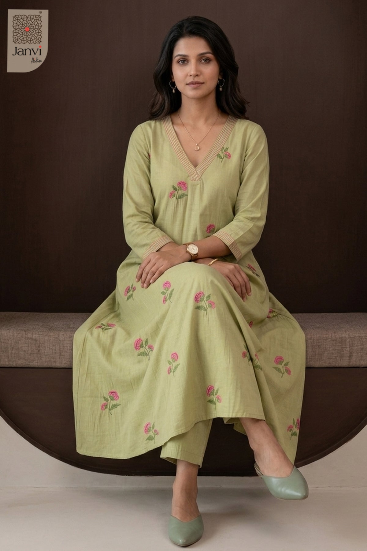 Pista Blossom Embroidered Dress