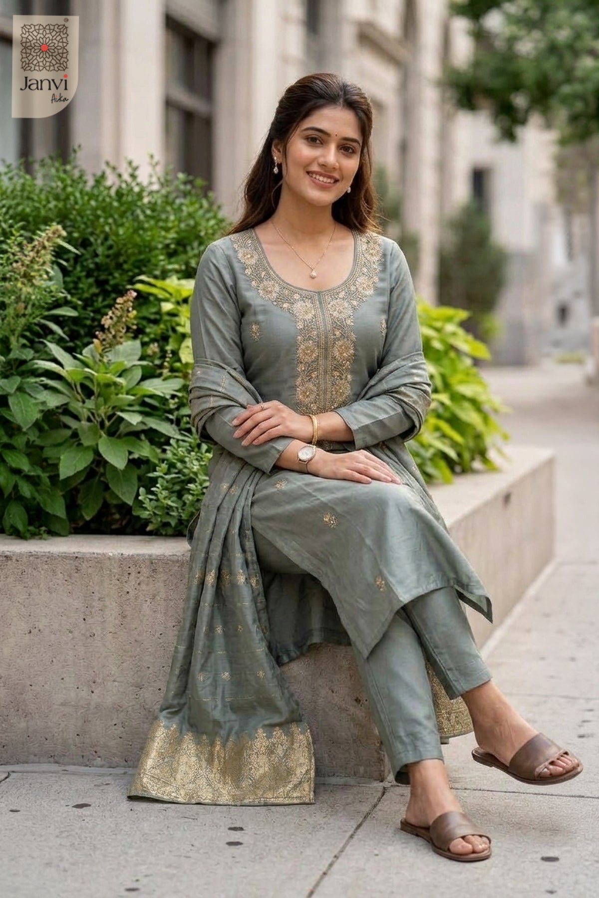 Tavira Floral Embroidered Kurta Set