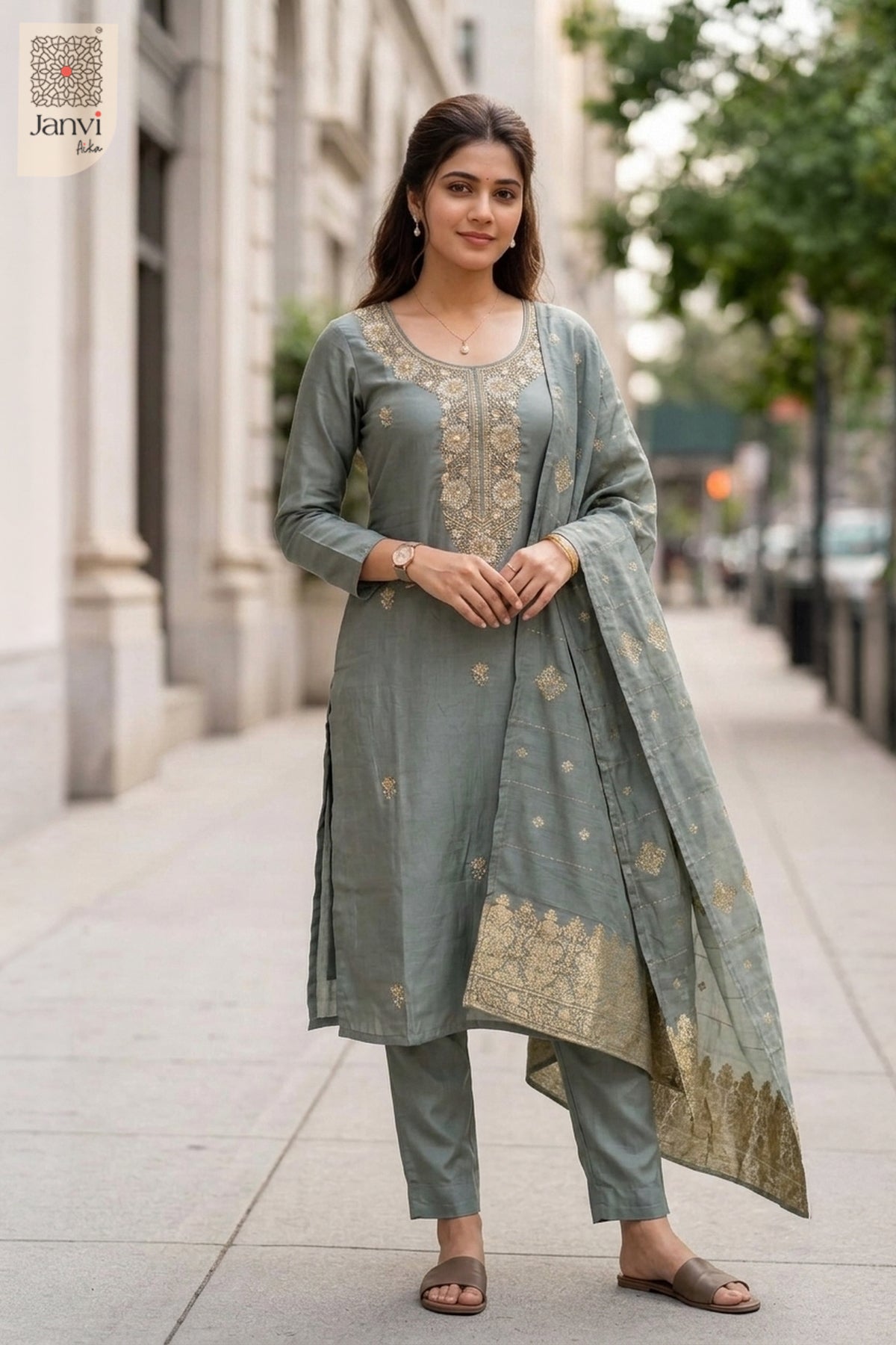 Tavira Floral Embroidered Kurta Set